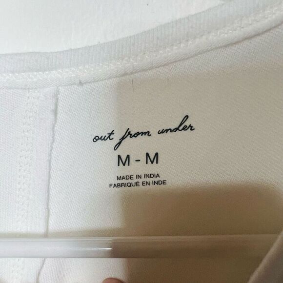 Anthropologie Out From Under White Cotton Hi Low Longsleeve Shirt - Picture 6 of 8